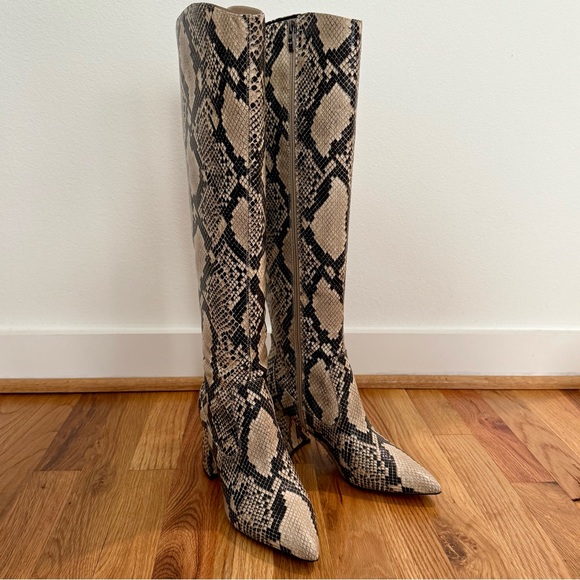 Marc Fisher Shoes - NWB Marc Fisher Retie2 Over-the-Knee Snake Print Boots – 7M – NEW With Box